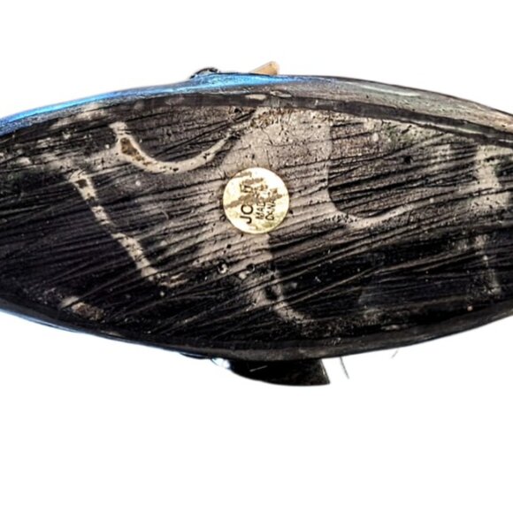 Hand Carved Soapstone Inuit Aboriginal Fisherman In Kayak Nuvuk Canada 7" EUC - Picture 6 of 9